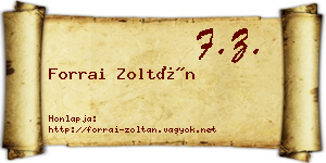 Forrai Zoltán névjegykártya