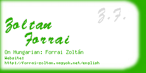 zoltan forrai business card