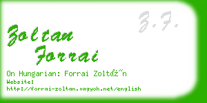 zoltan forrai business card